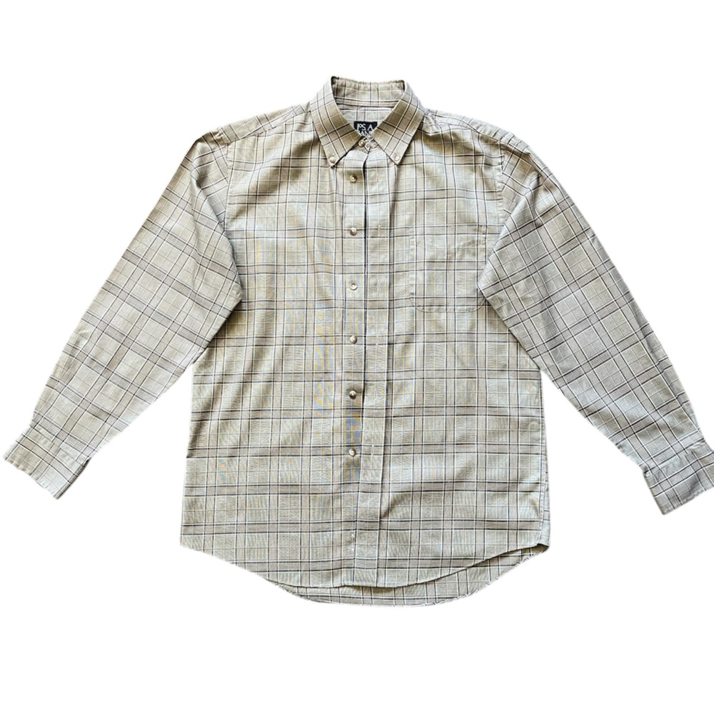 Men's Beige Plaid Shirt